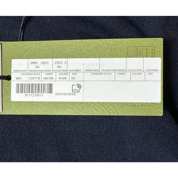 Gucci NWT Uniform Blue Wool Short Sleeve Crew Neck Pullover Sweater XS NEW - Picture 3 of 3